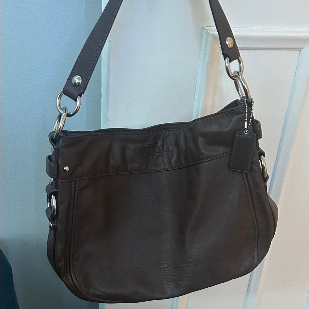 Coach Dark Brown Leather Shoulder Bag